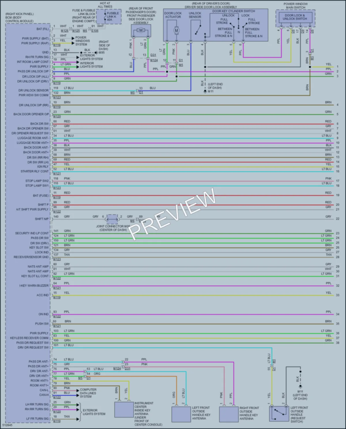 2016 Infiniti QX50 Anti Theft wiring diagram preview