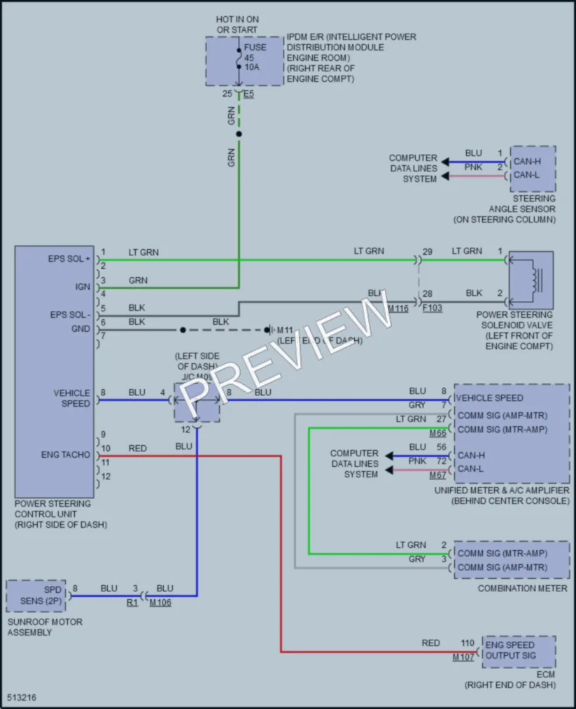 2016 Infiniti QX50 Electronic Power Steering wiring diagram preview