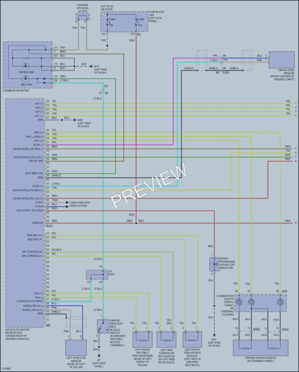2016 Infiniti QX50 Supplemental Restraints wiring diagram preview