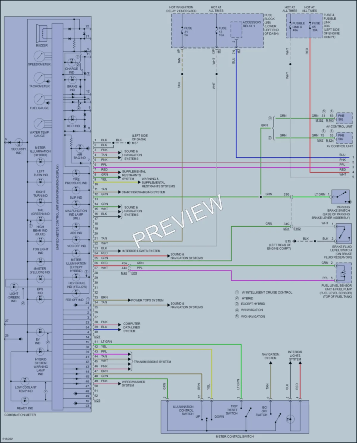 2016 Infiniti QX60 Instrument Cluster wiring diagram preview
