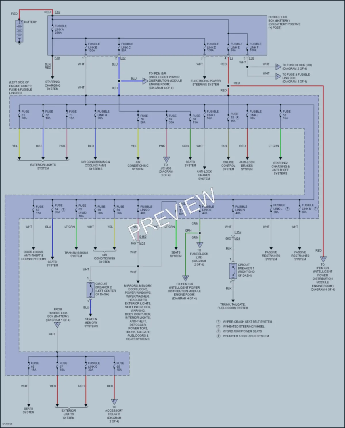 2016 Infiniti QX60 Power Distribution wiring diagram preview