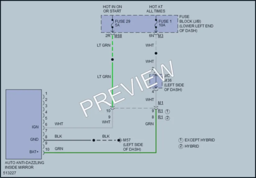 2016 Infiniti QX60 Power Mirrors wiring diagram preview
