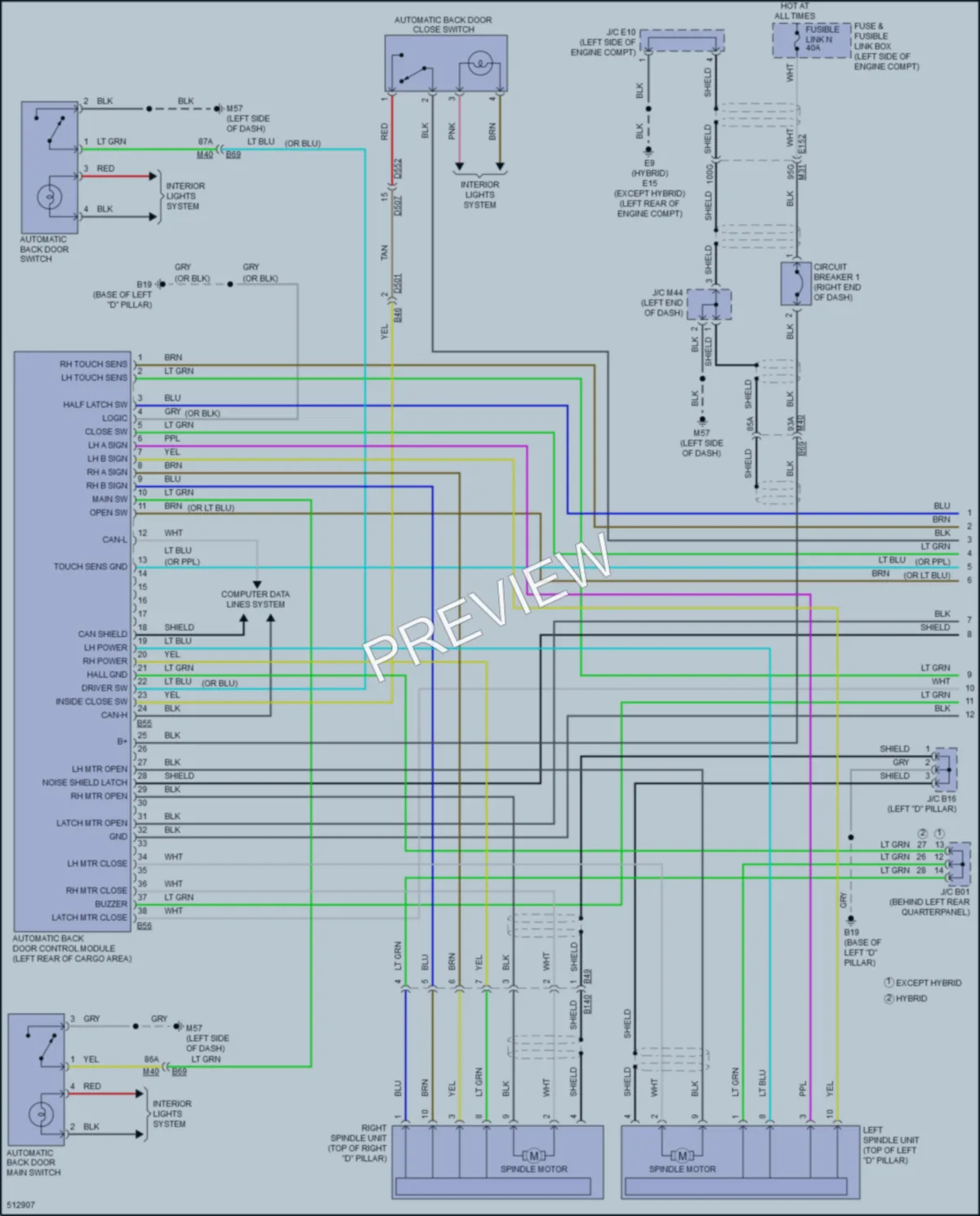 2016 Infiniti QX60 Trunk Tailgate Fuel Door wiring diagram preview