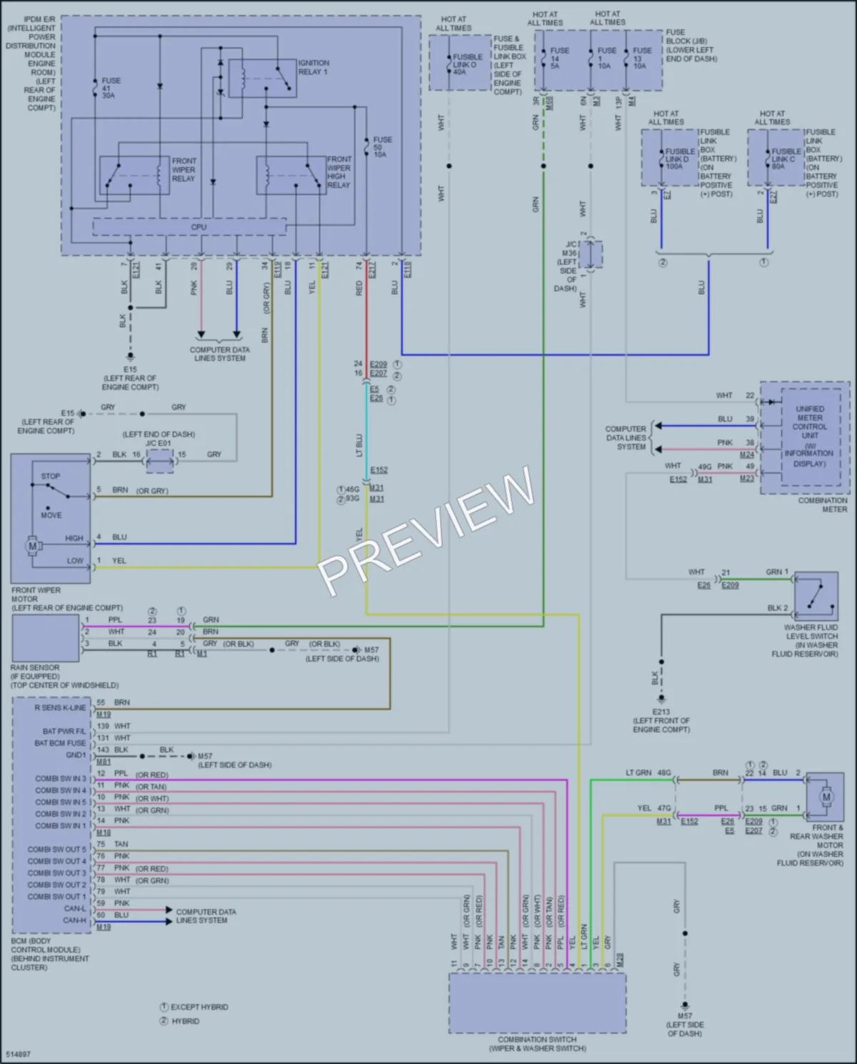 2016 Infiniti QX60 Wiper Washer wiring diagram preview