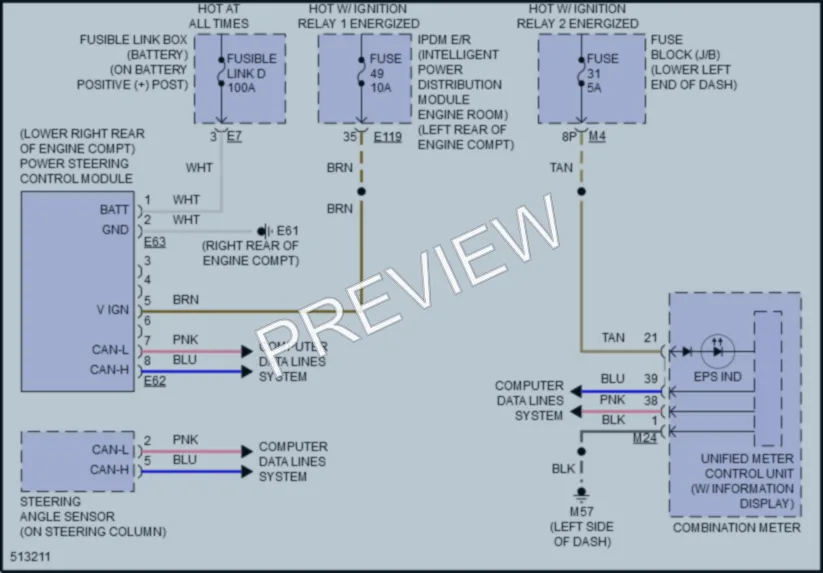 2016 Infiniti QX60Hybrid Electronic Power Steering wiring diagram preview