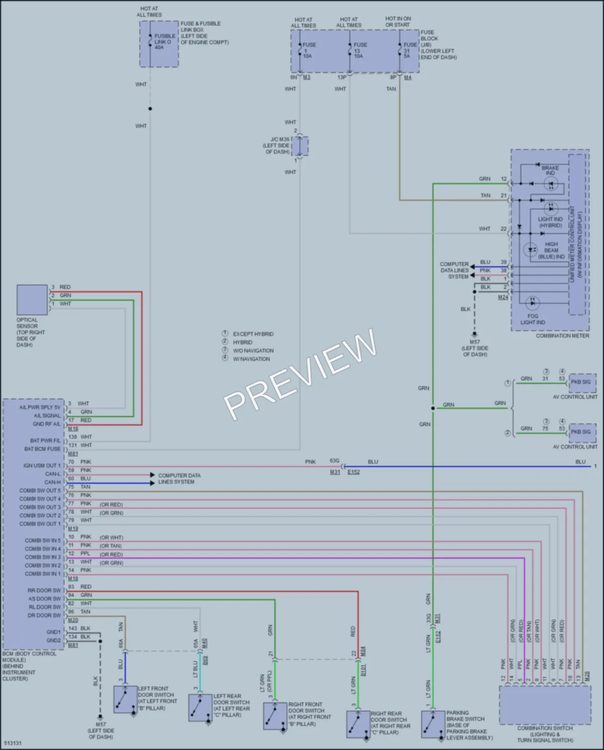 2016 Infiniti QX60Hybrid Headlights wiring diagram preview