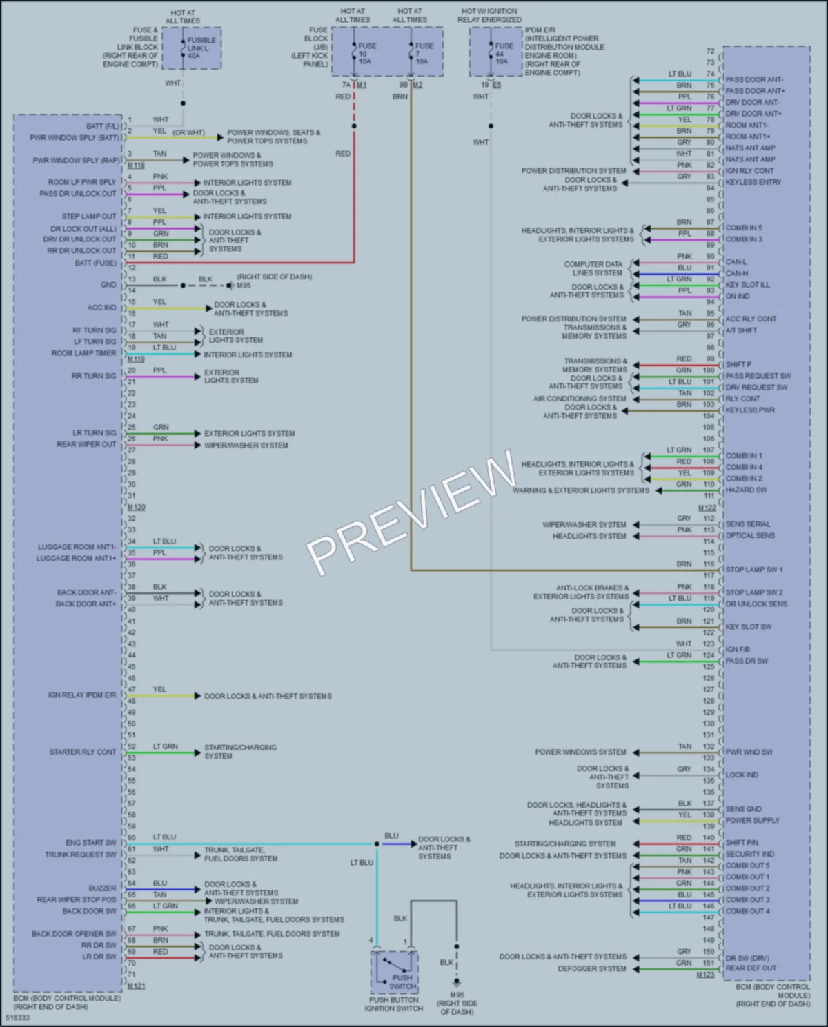2016 Infiniti QX70 Body Control Modules wiring diagram preview