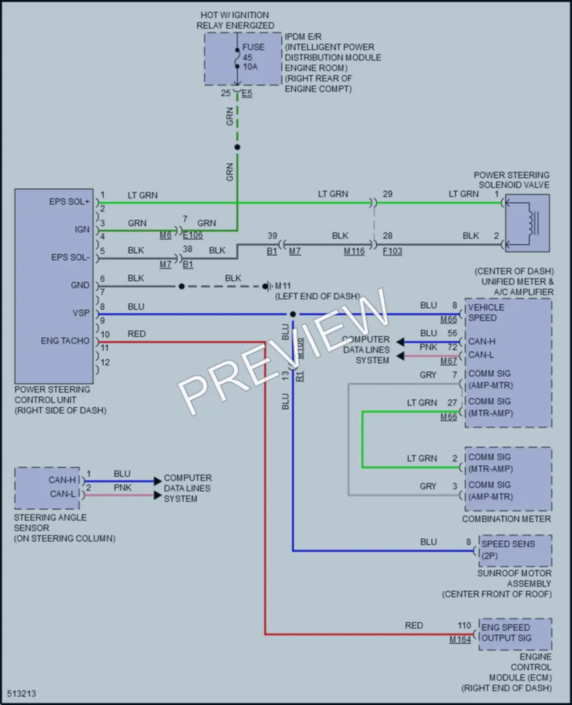 2016 Infiniti QX70 Electronic Power Steering wiring diagram preview