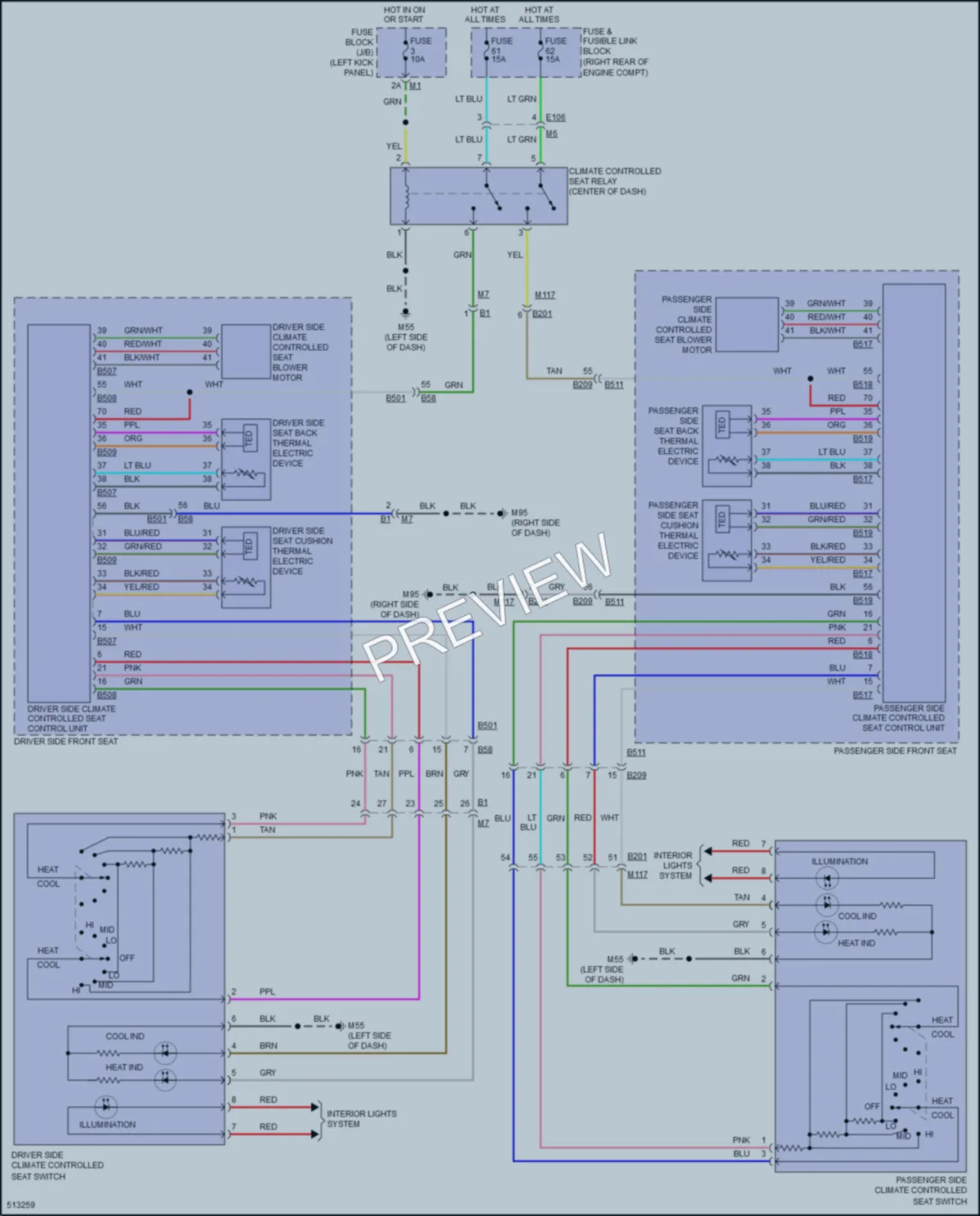 2016 Infiniti QX70 Power Seats wiring diagram preview