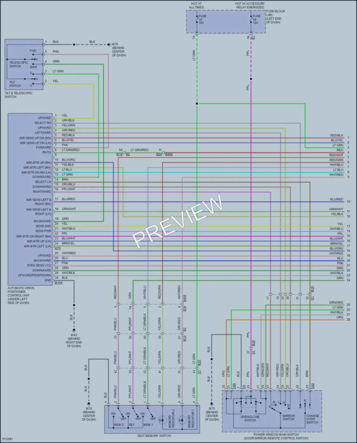 2016 Infiniti QX80 Memory Systems wiring diagram preview