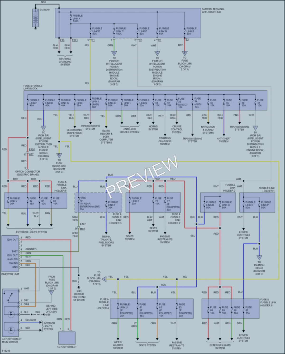 2016 Infiniti QX80 Power Distribution wiring diagram preview
