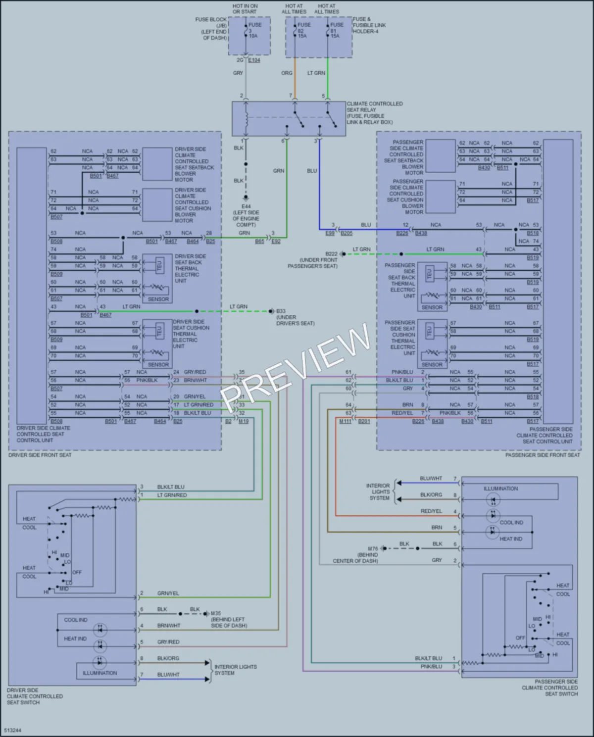 2016 Infiniti QX80 Power Seats wiring diagram preview