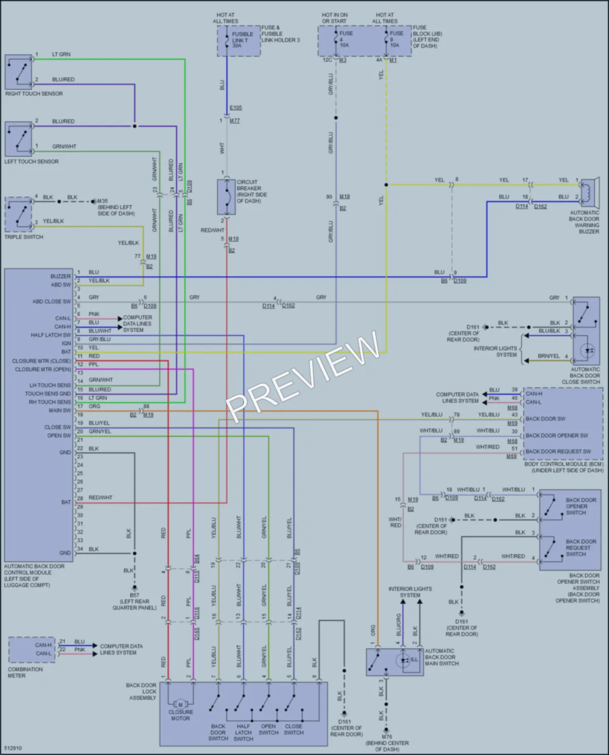 2016 Infiniti QX80 Trunk Tailgate Fuel Door wiring diagram preview