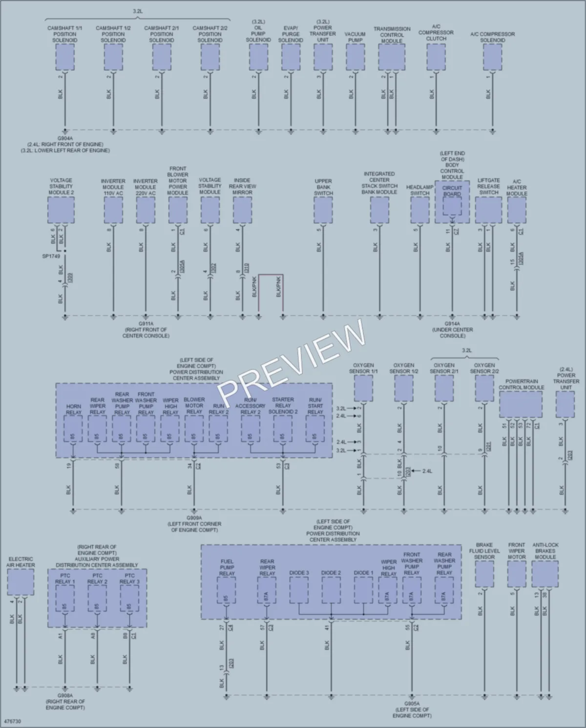 2016 Jeep Cherokee Ground Distribution wiring diagram preview