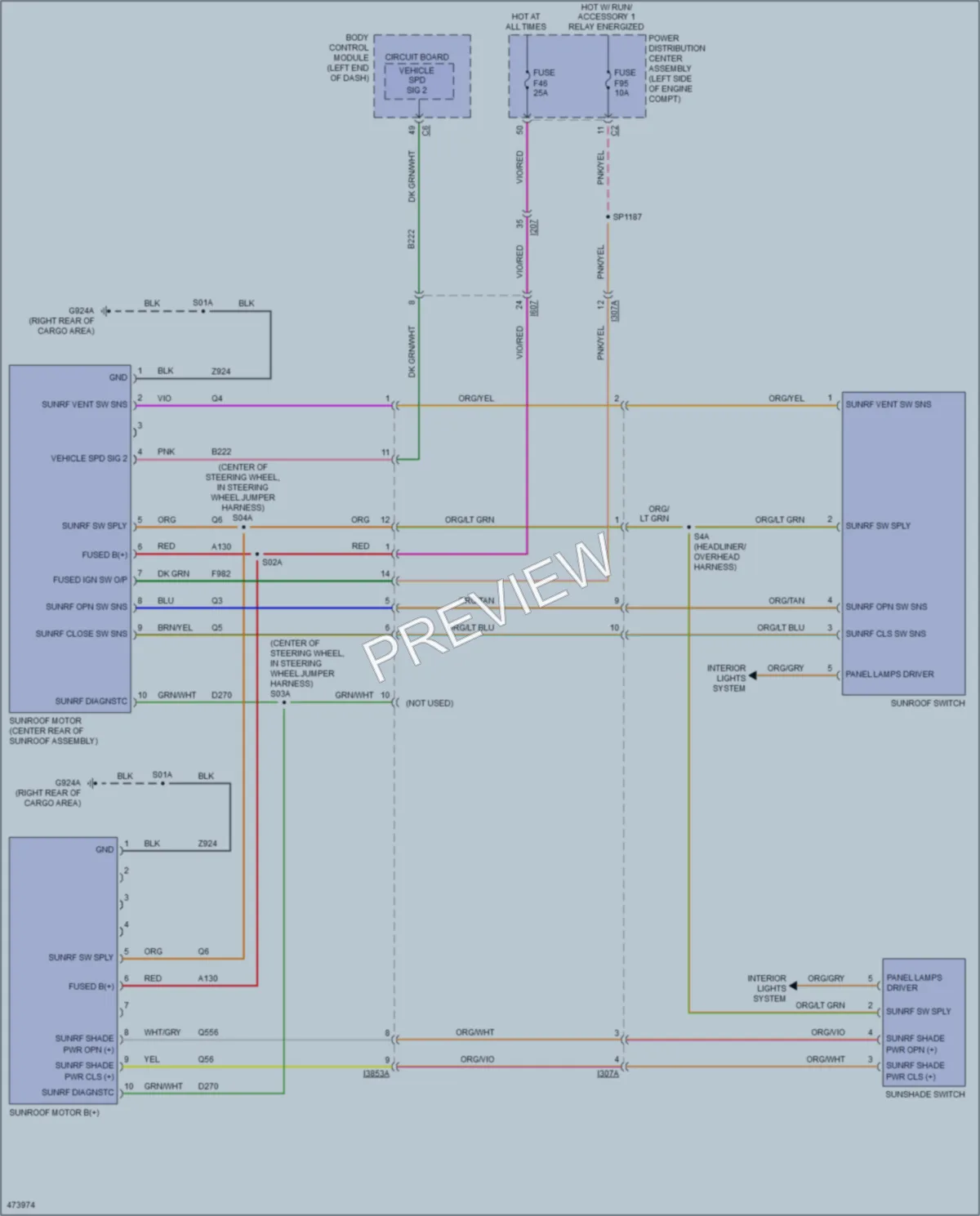 2016 Jeep Cherokee Power Top Sunroof wiring diagram preview