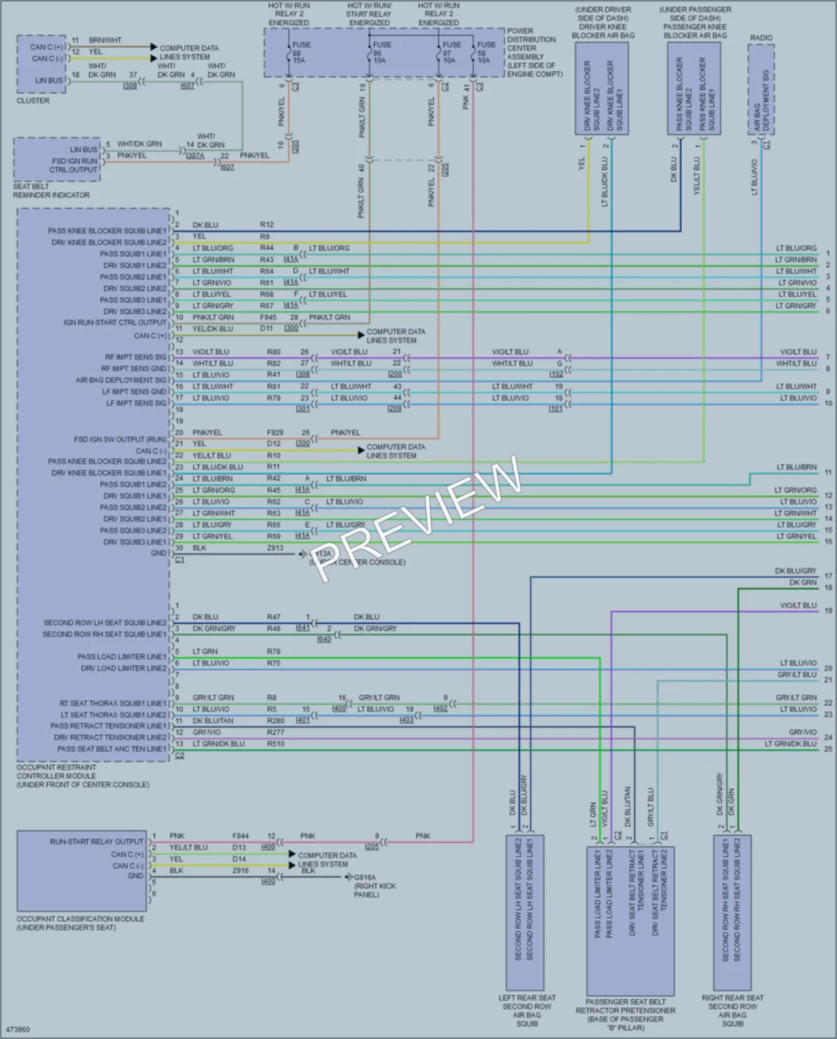 2016 Jeep Cherokee Supplemental Restraints wiring diagram preview