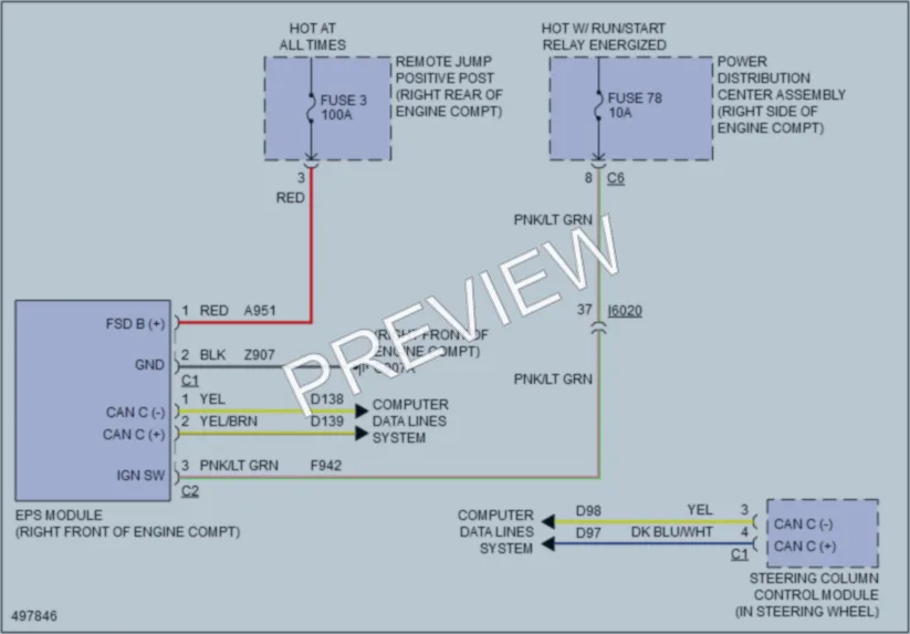 2016 Jeep GrandCherokee Electronic Power Steering wiring diagram preview
