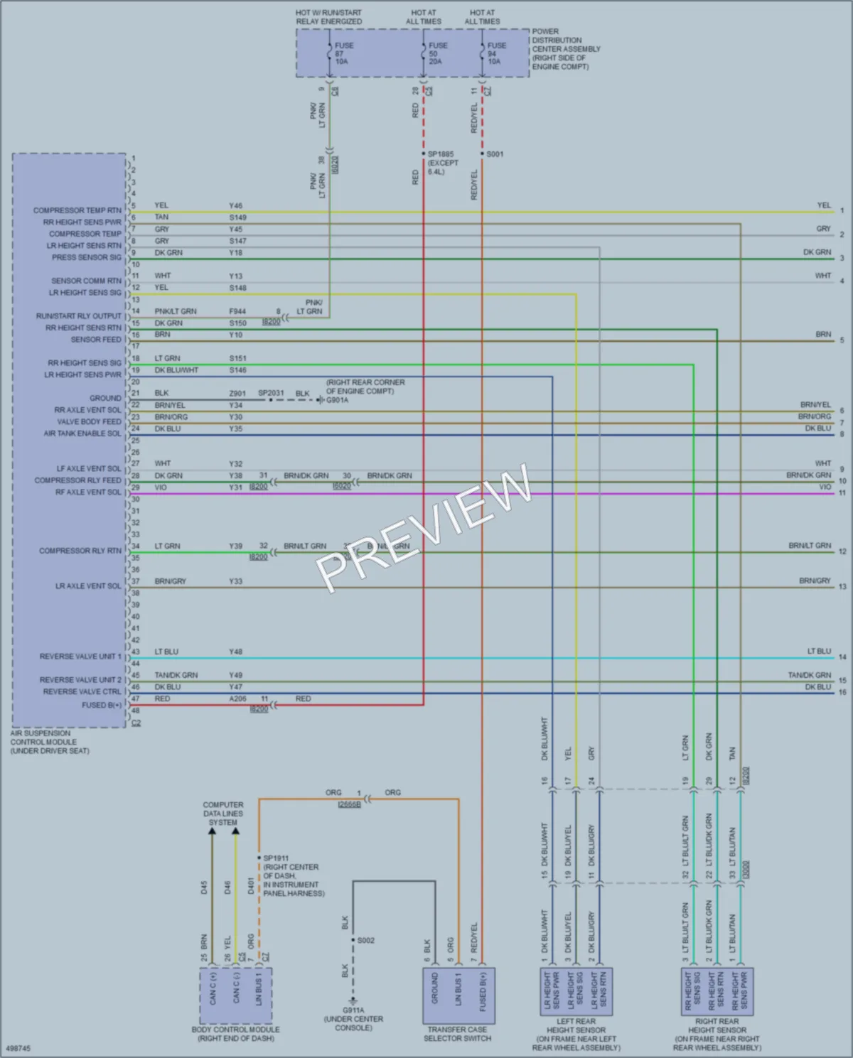 2016 Jeep GrandCherokee Electronic Suspension wiring diagram preview