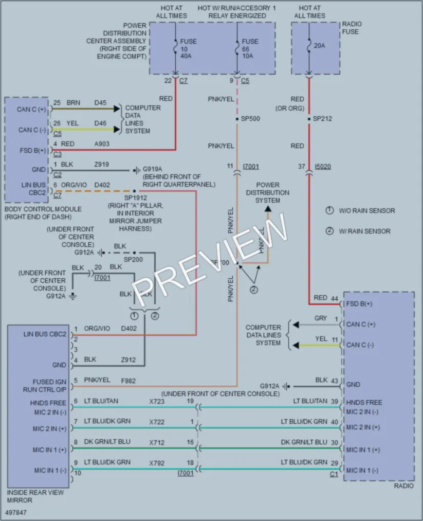 2016 Jeep GrandCherokee Power Mirrors wiring diagram preview