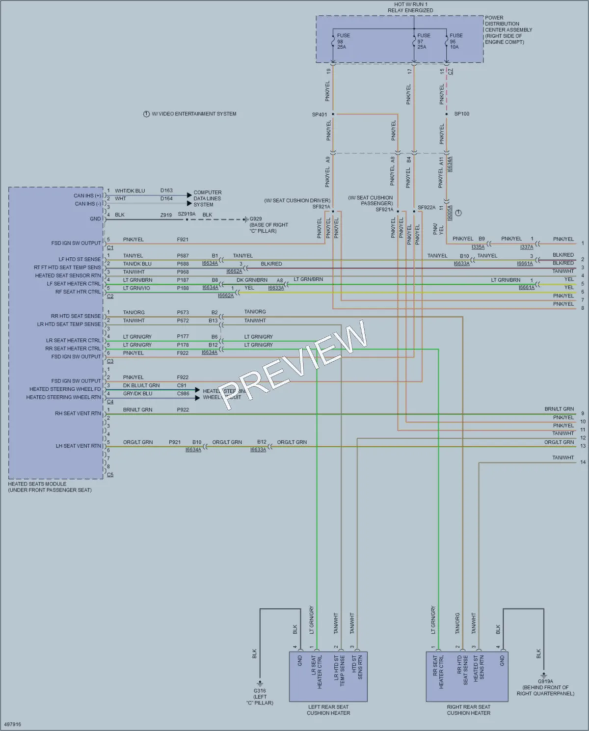 2016 Jeep GrandCherokee Power Seats wiring diagram preview