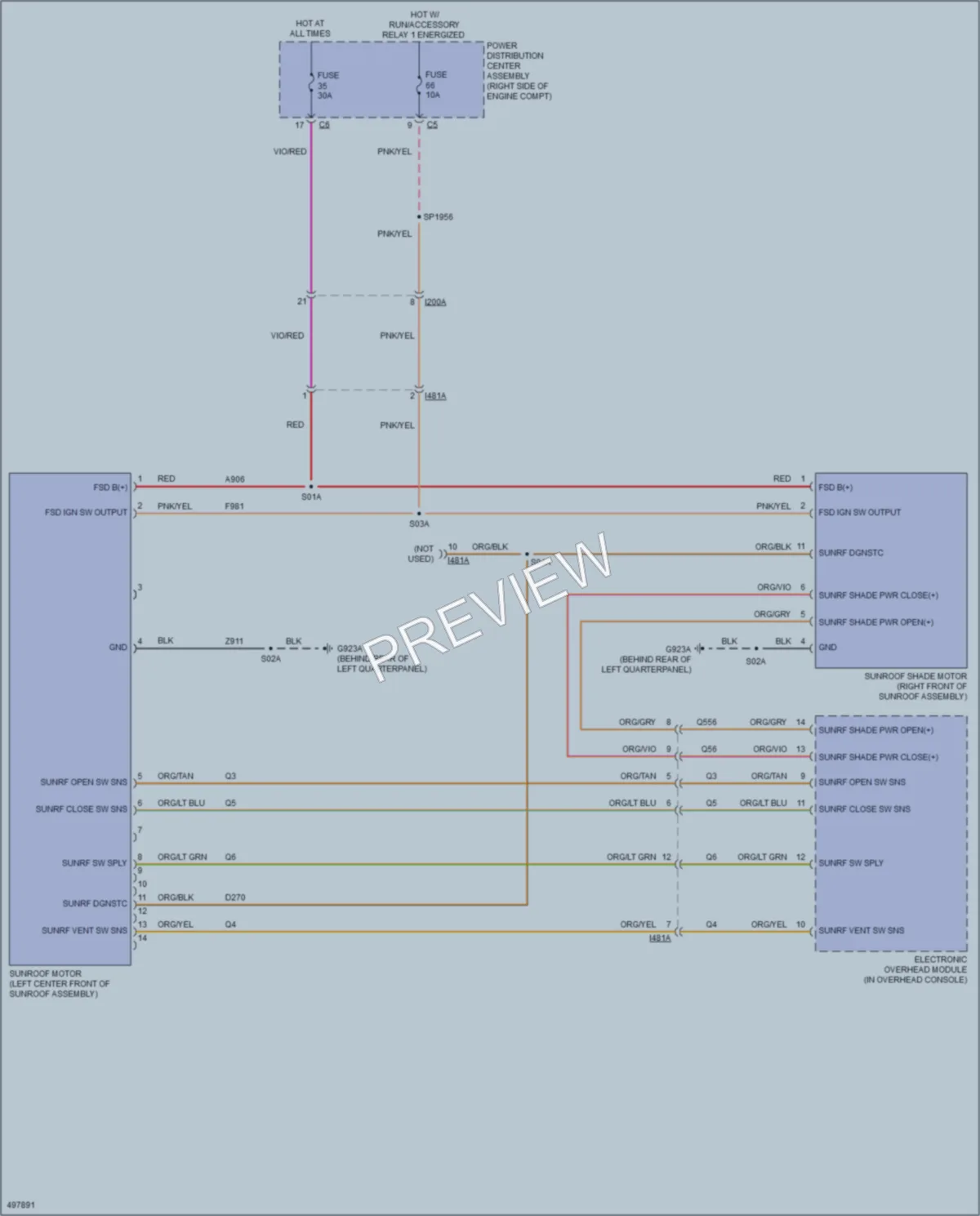 2016 Jeep GrandCherokee Power Top Sunroof wiring diagram preview