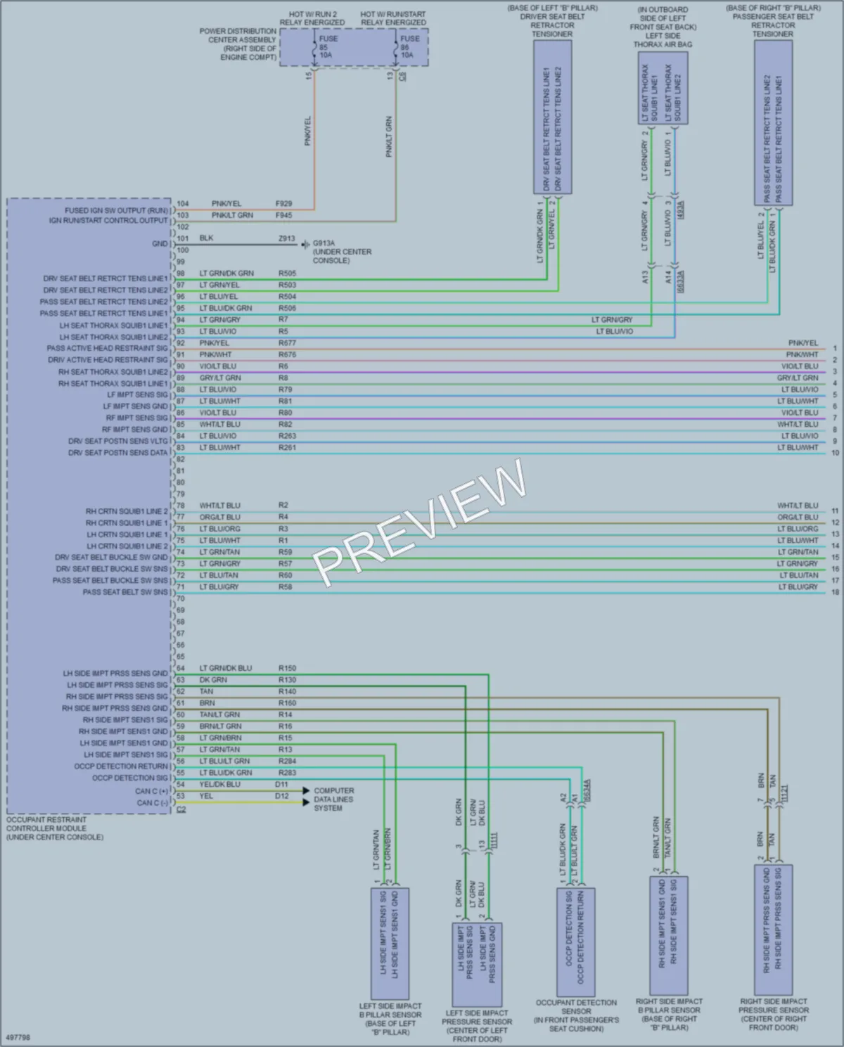 2016 Jeep GrandCherokee Supplemental Restraints wiring diagram preview