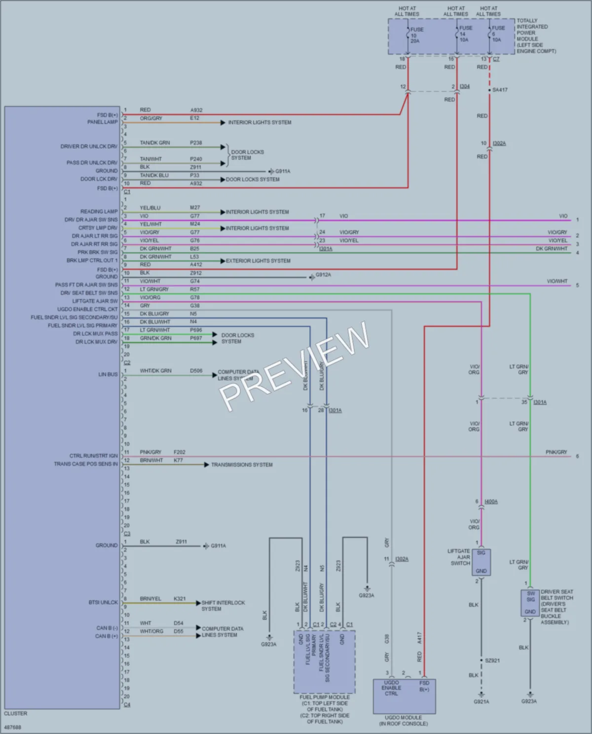 2016 Jeep Patriot Instrument Cluster wiring diagram preview