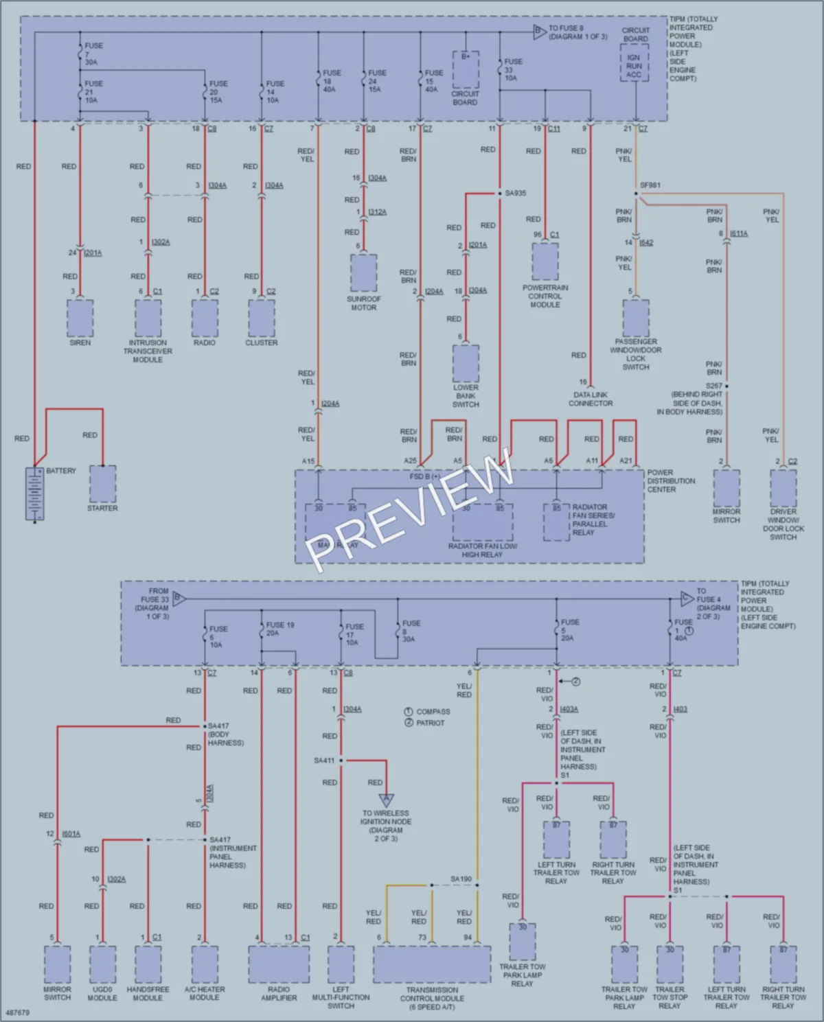 2016 Jeep Patriot Power Distribution wiring diagram preview