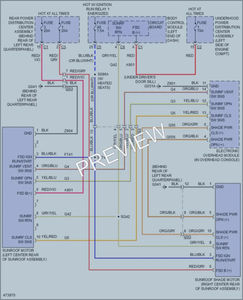2016 Jeep Renegade Power Top Sunroof wiring diagram preview