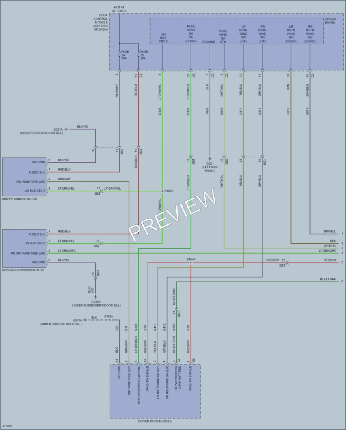 2016 Jeep Renegade Power Windows wiring diagram preview