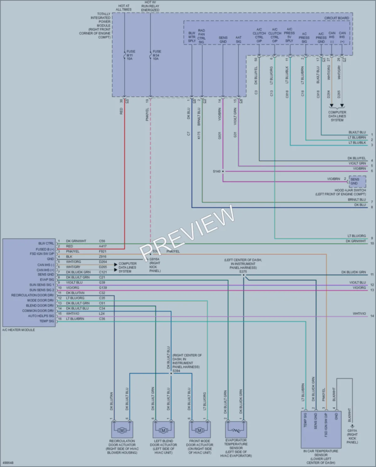 2016 Jeep Wrangler Air Conditioning wiring diagram preview