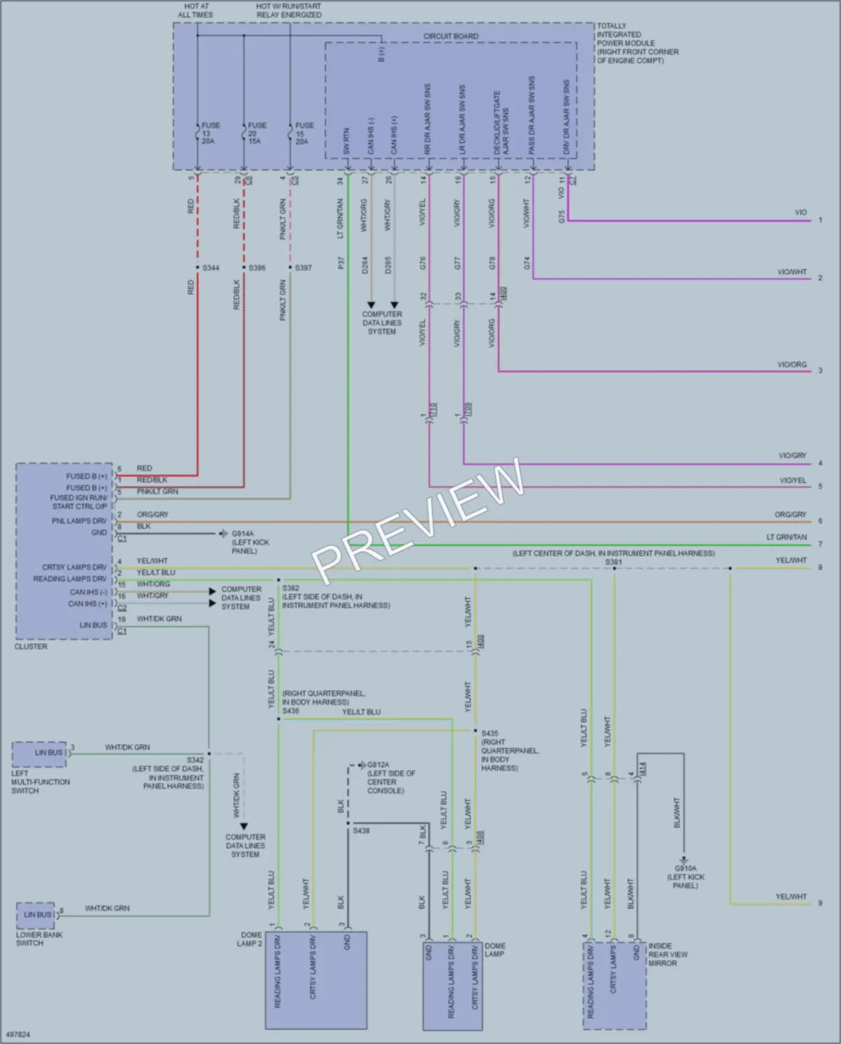 2016 Jeep Wrangler Interior Lights wiring diagram preview