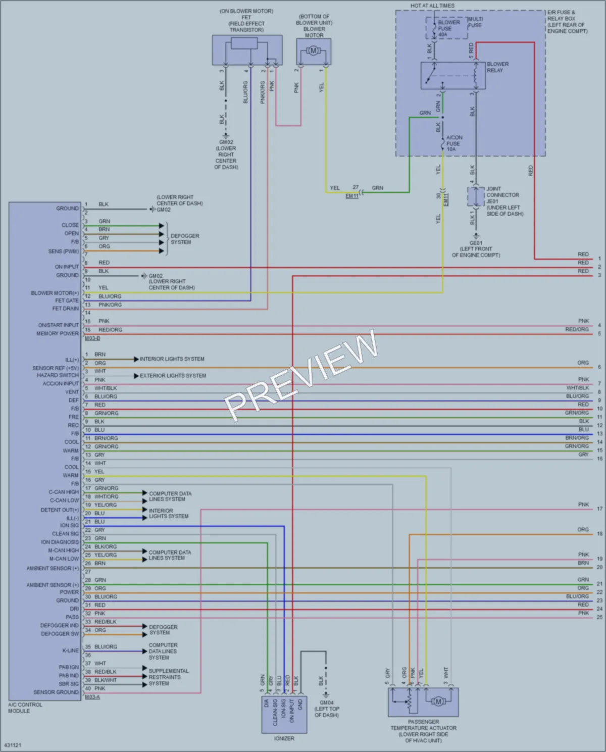 2016 Kia Cadenza Air Conditioning wiring diagram preview