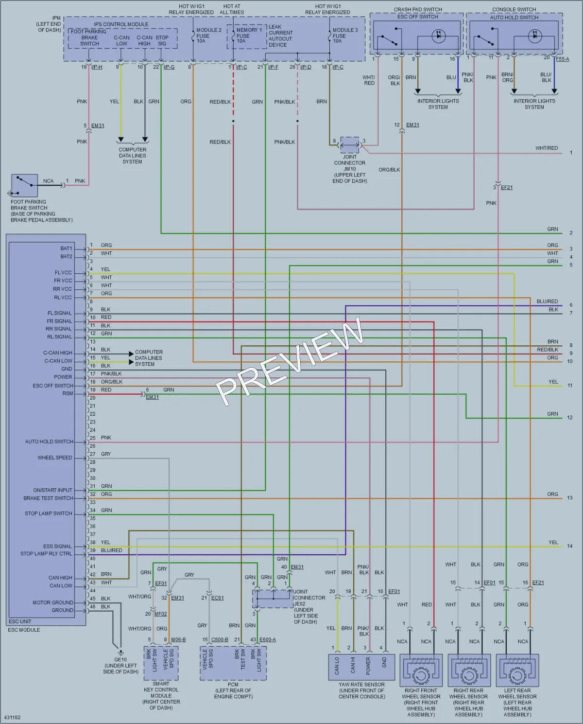 2016 Kia Cadenza Anti Lock Brakes wiring diagram preview