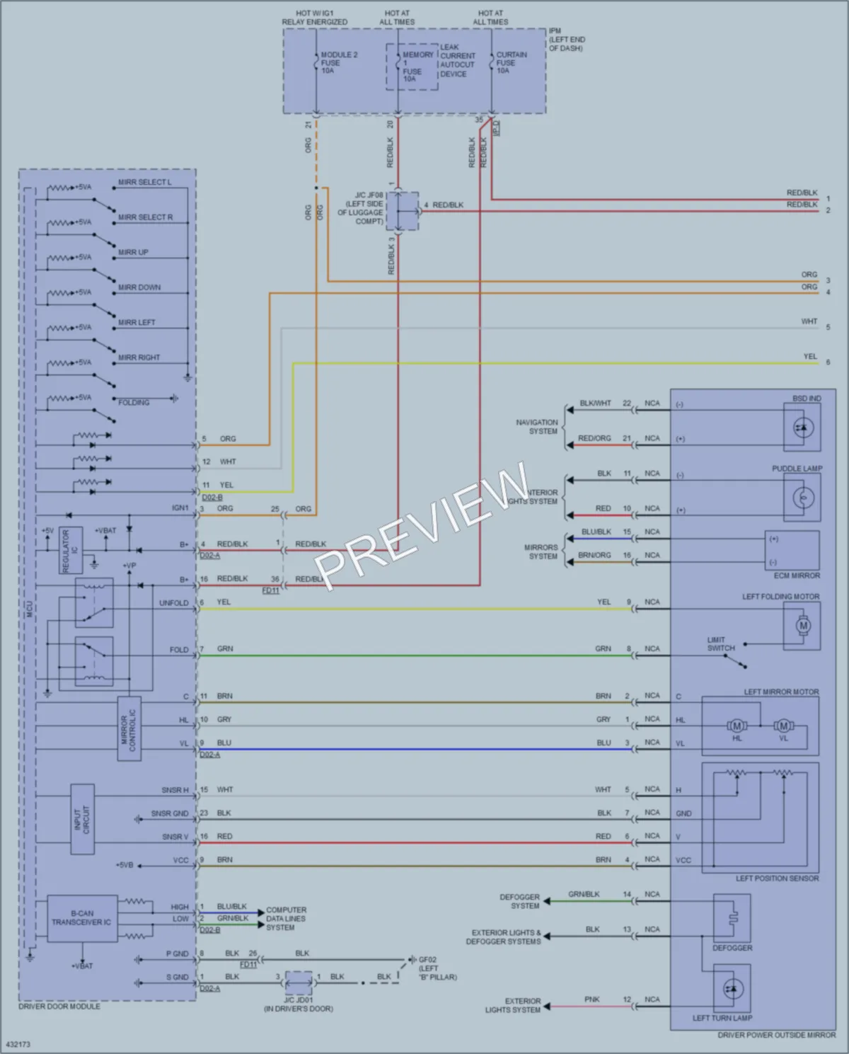 2016 Kia Cadenza Memory Systems wiring diagram preview