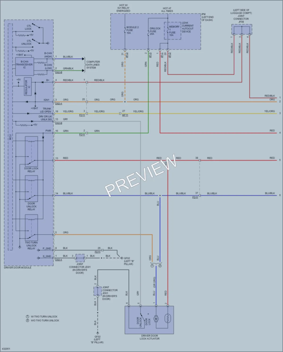 2016 Kia Cadenza Power Door Locks wiring diagram preview
