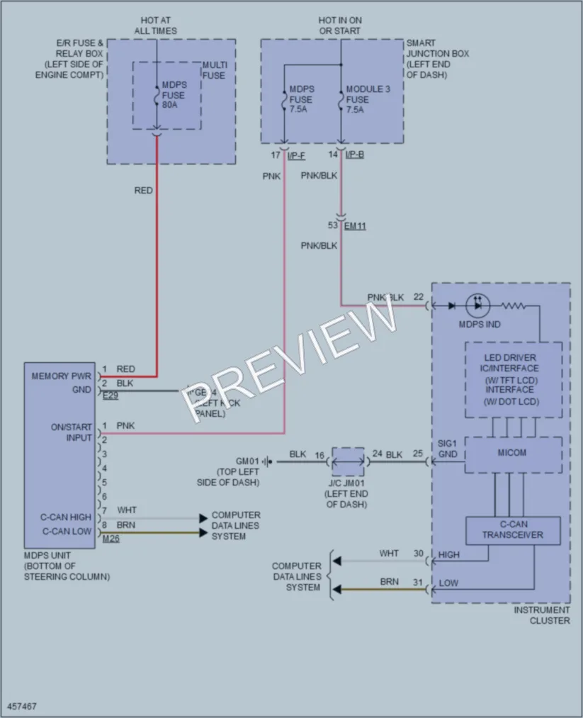 2016 Kia Forte Electronic Power Steering wiring diagram preview