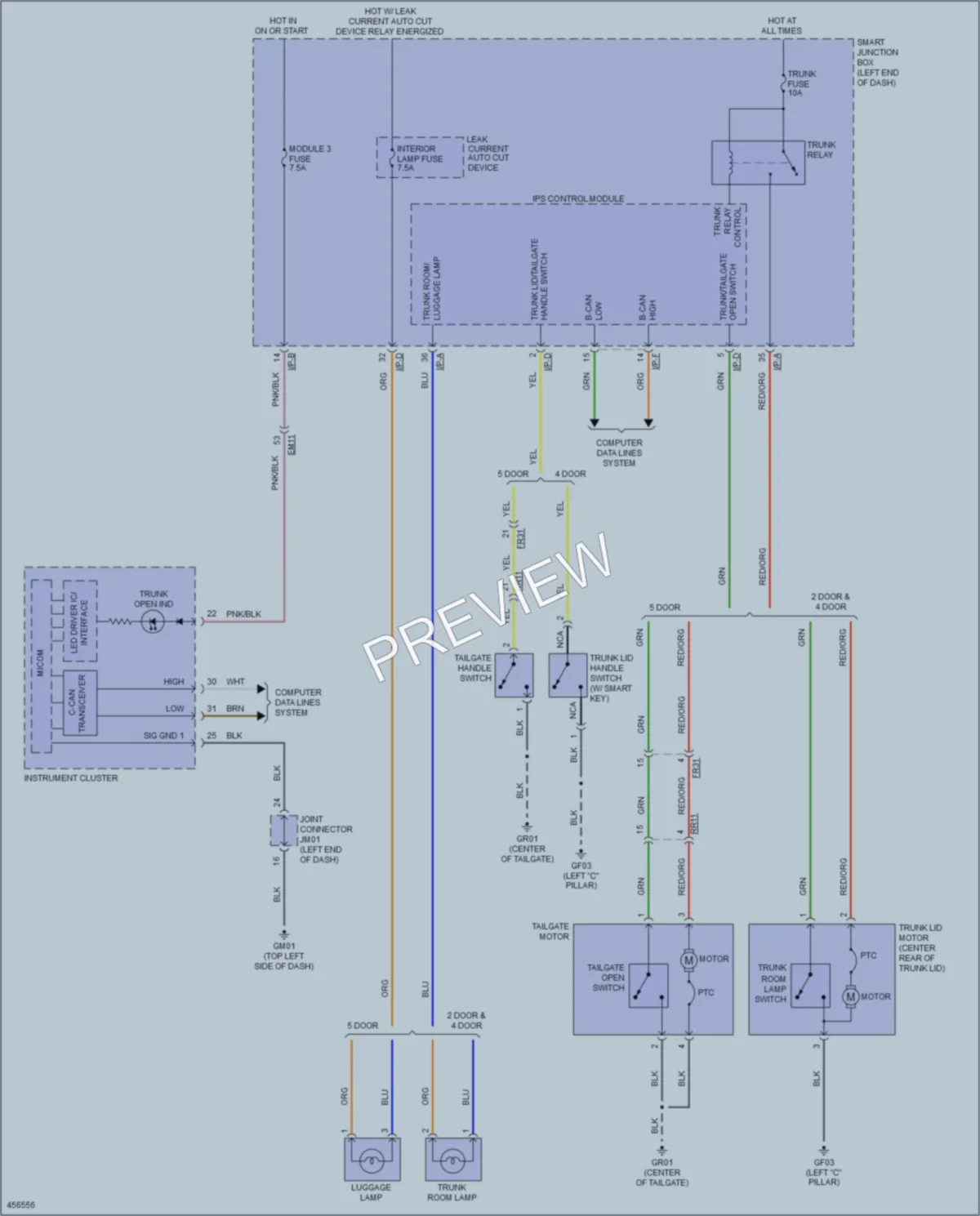 2016 Kia Forte Trunk Tailgate Fuel Door wiring diagram preview