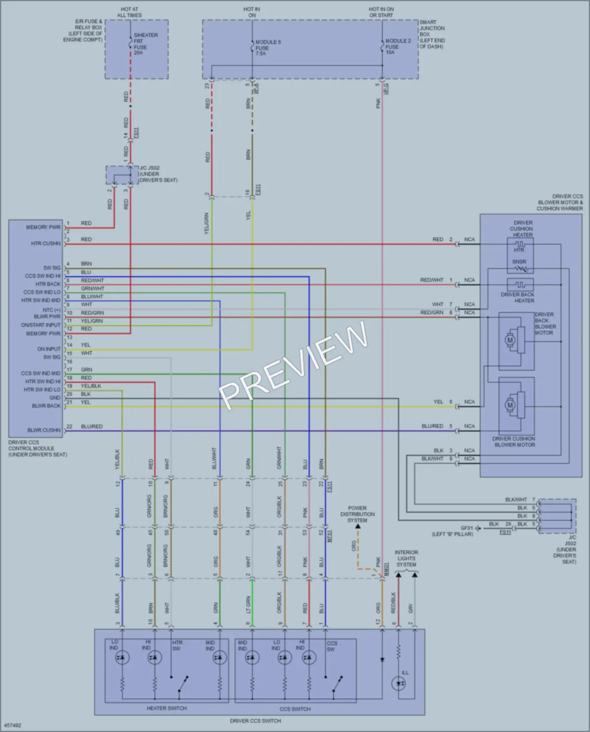 2016 Kia Forte5 Power Seats wiring diagram preview