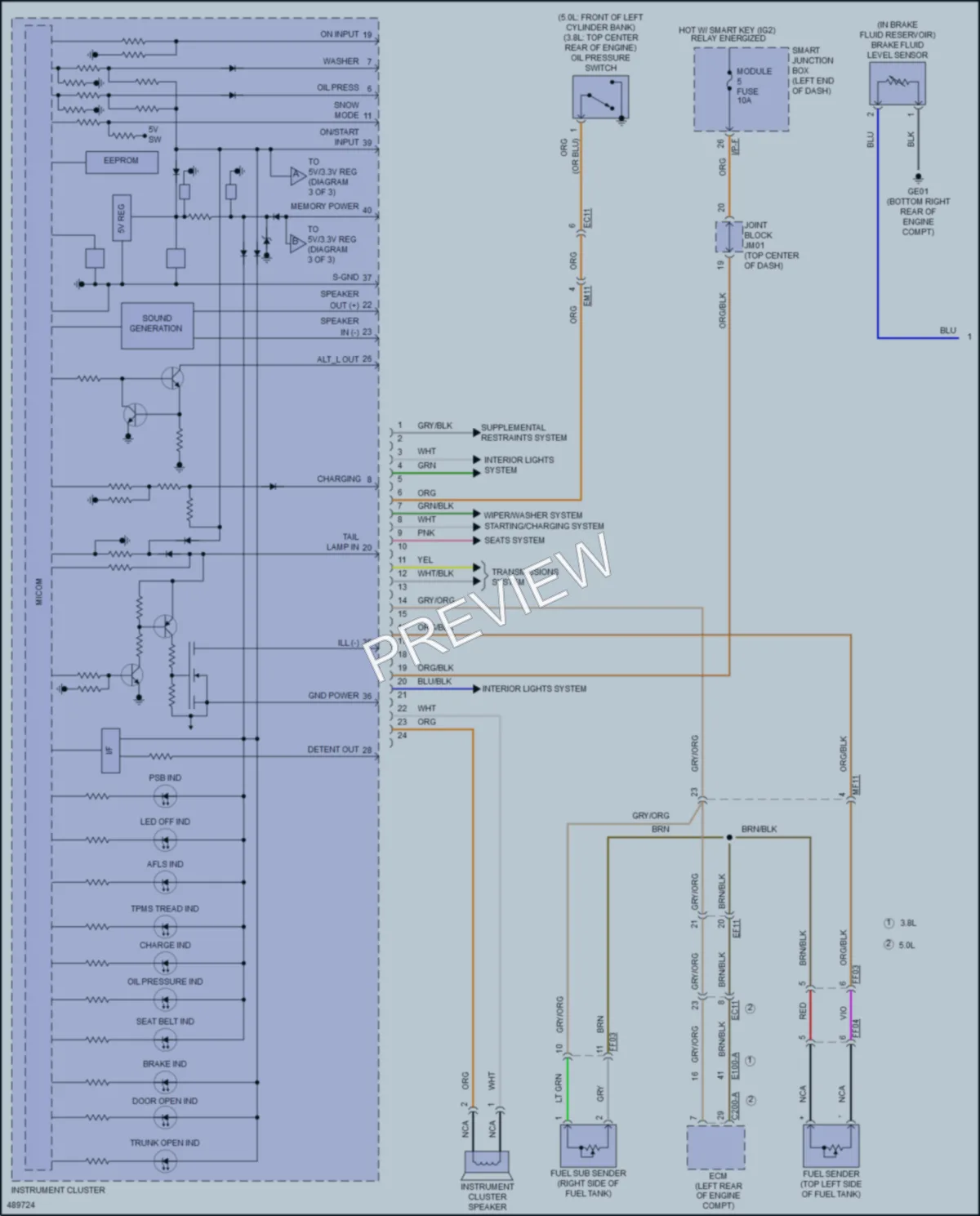 2016 Kia K900 Instrument Cluster wiring diagram preview