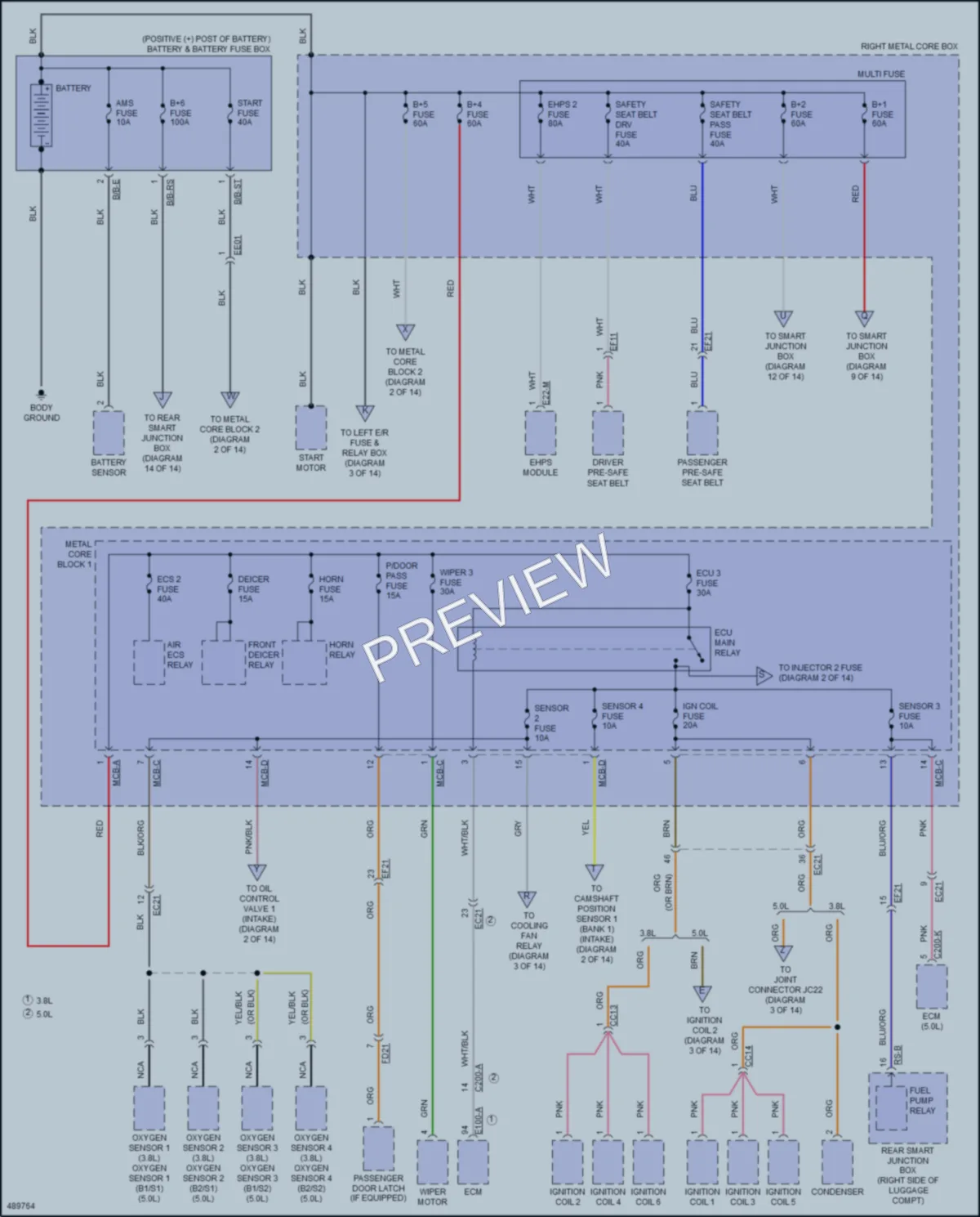 2016 Kia K900 Power Distribution wiring diagram preview