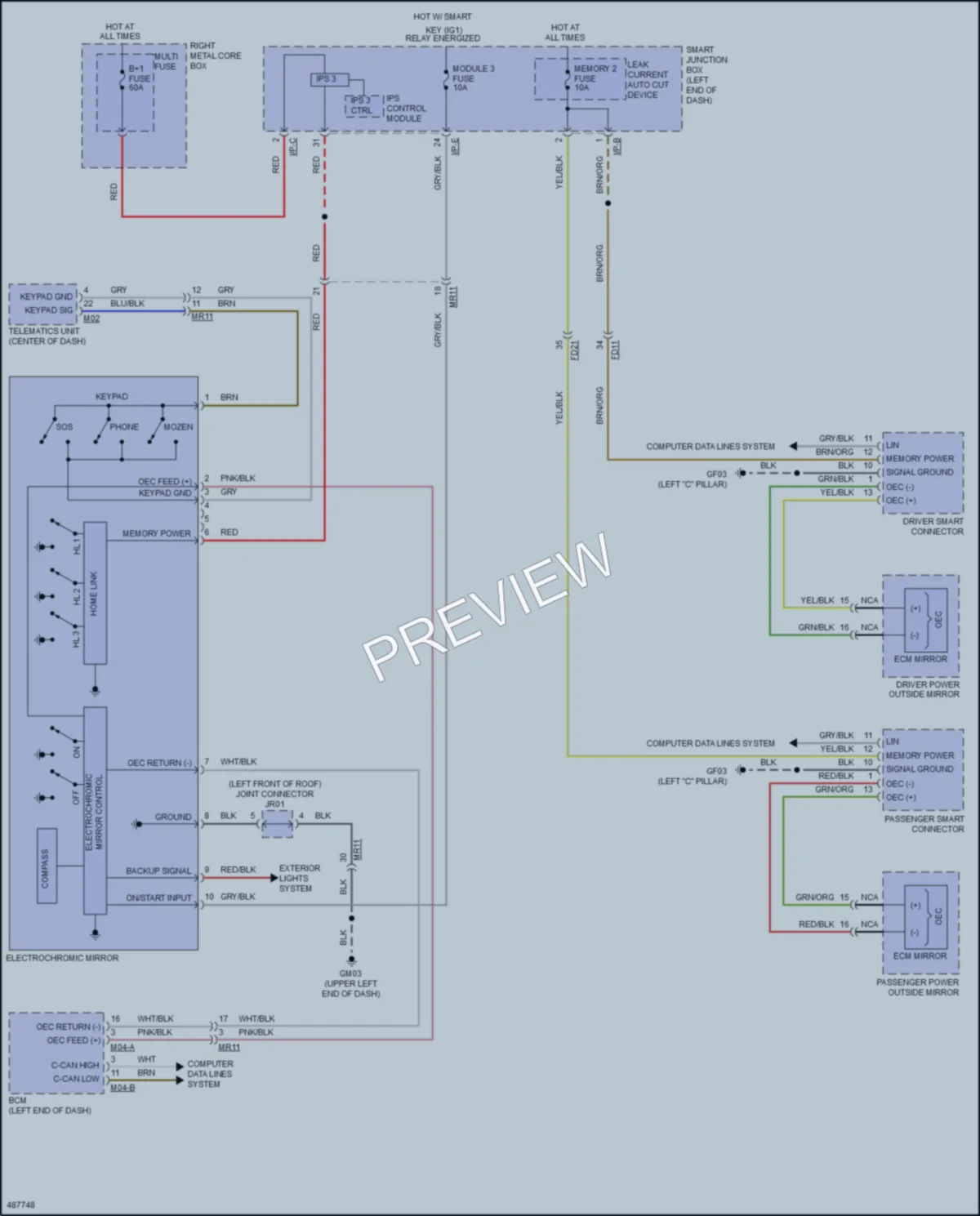 2016 Kia K900 Power Mirrors wiring diagram preview
