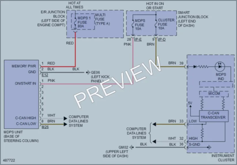 2016 Kia Optima Electronic Power Steering wiring diagram preview