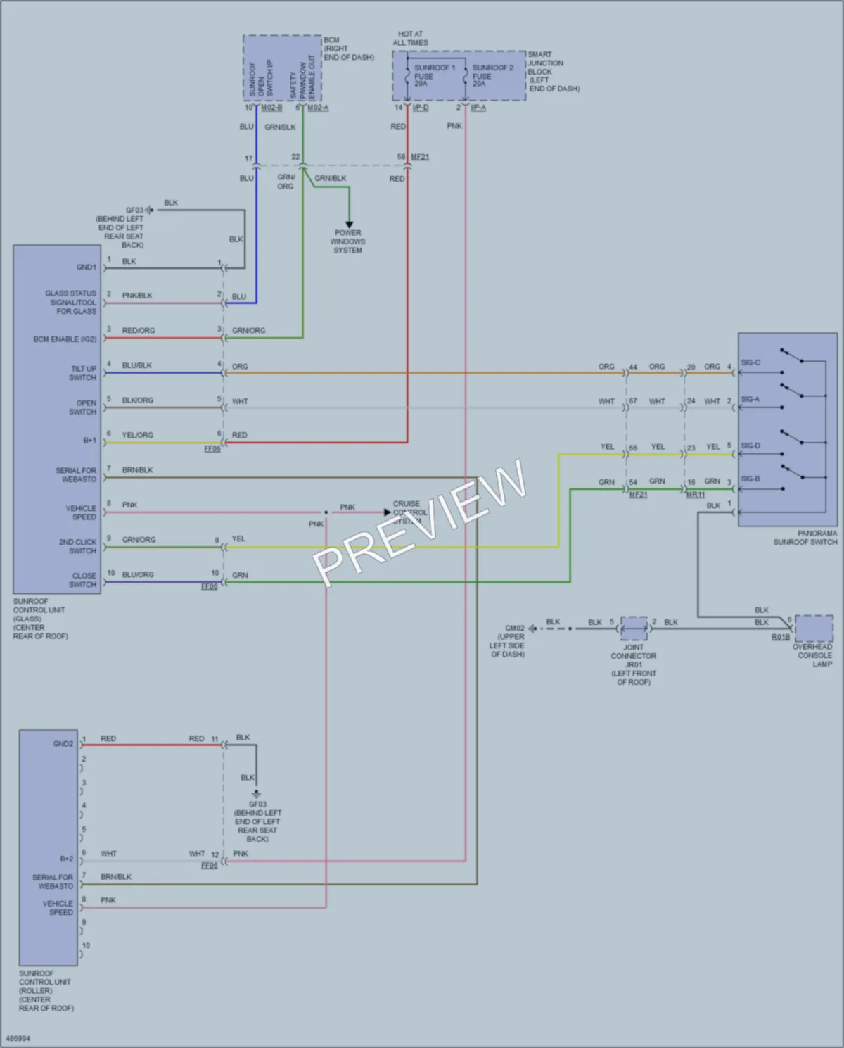 2016 Kia Optima Power Top Sunroof wiring diagram preview