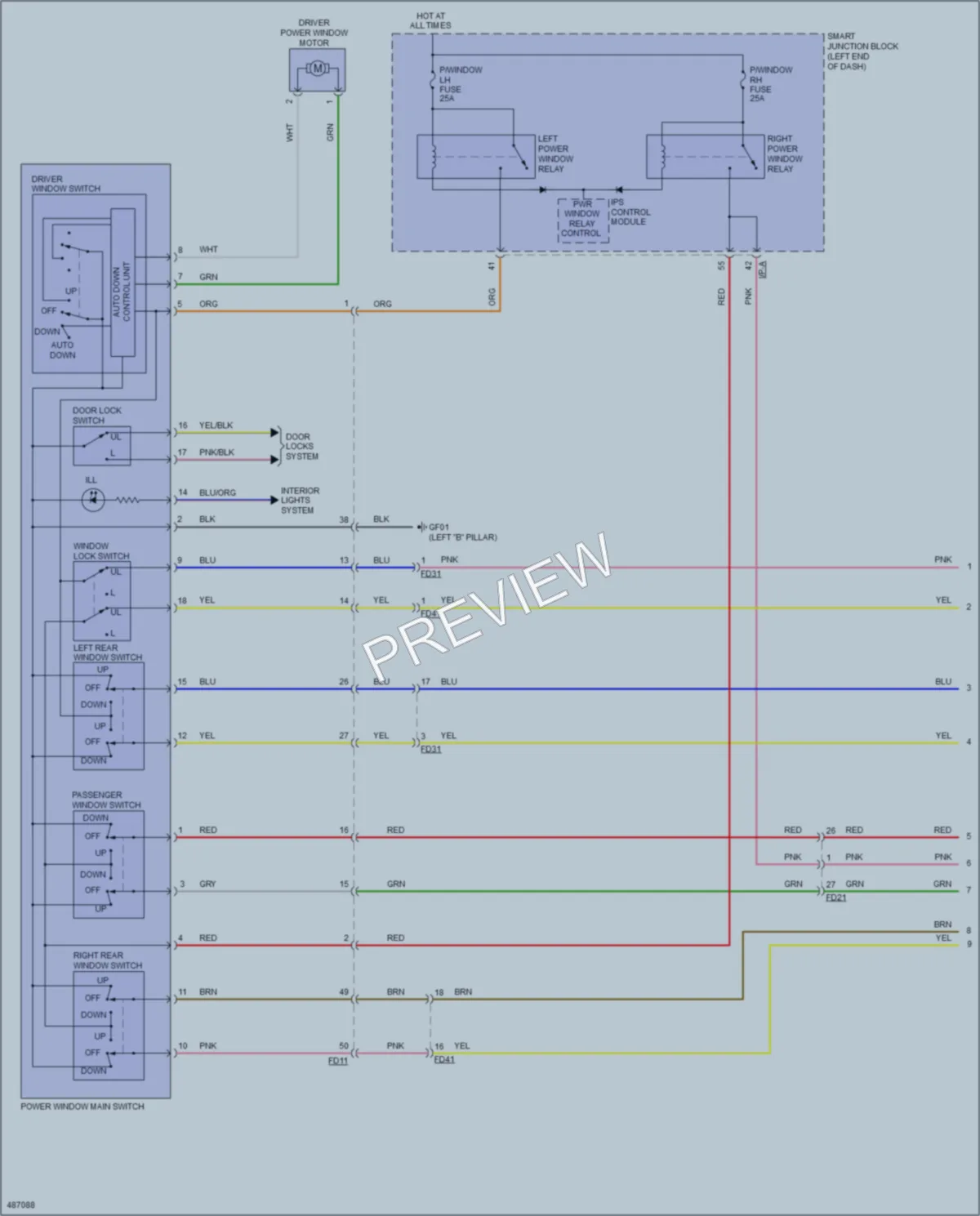 2016 Kia Optima Power Windows wiring diagram preview