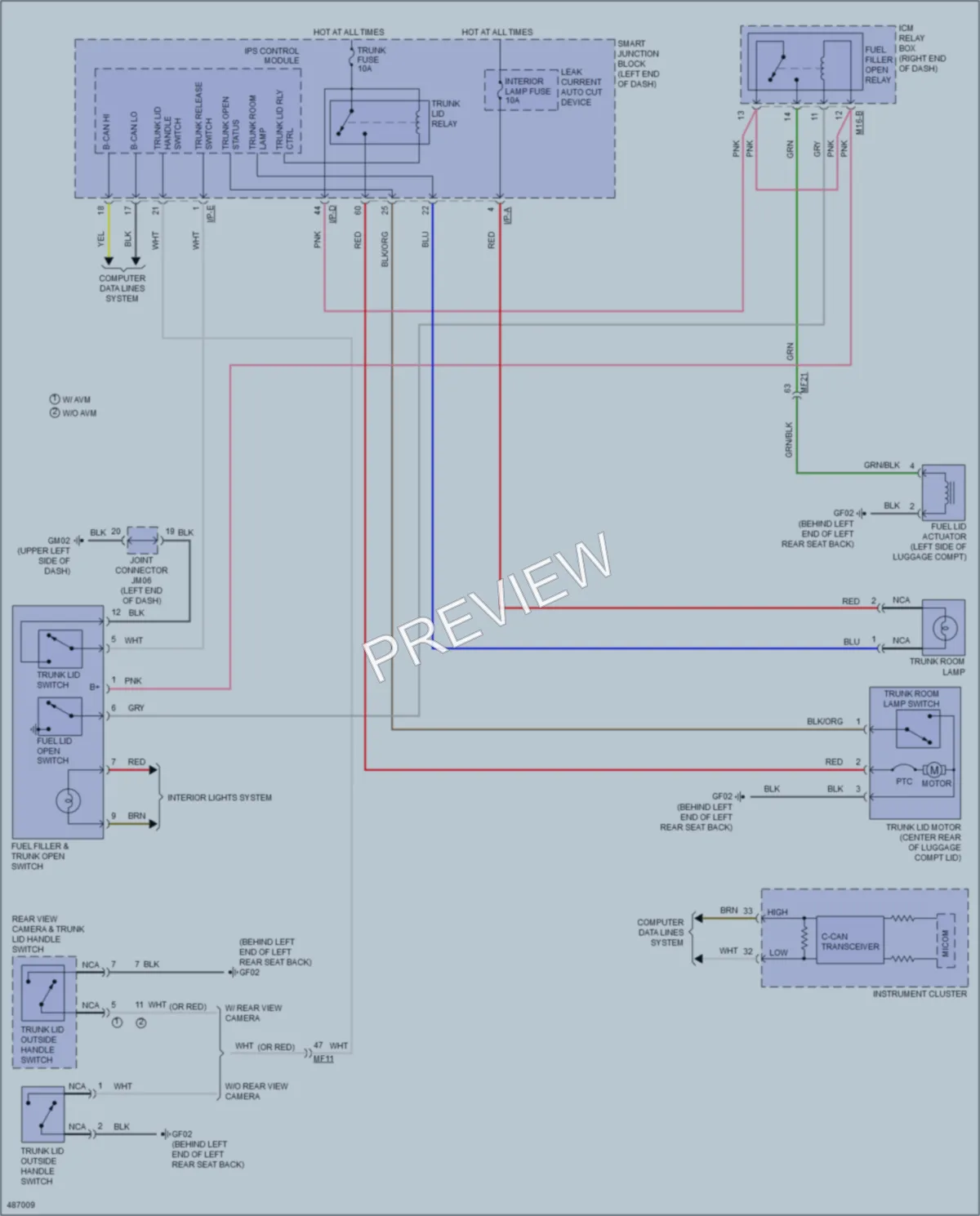2016 Kia Optima Trunk Tailgate Fuel Door wiring diagram preview