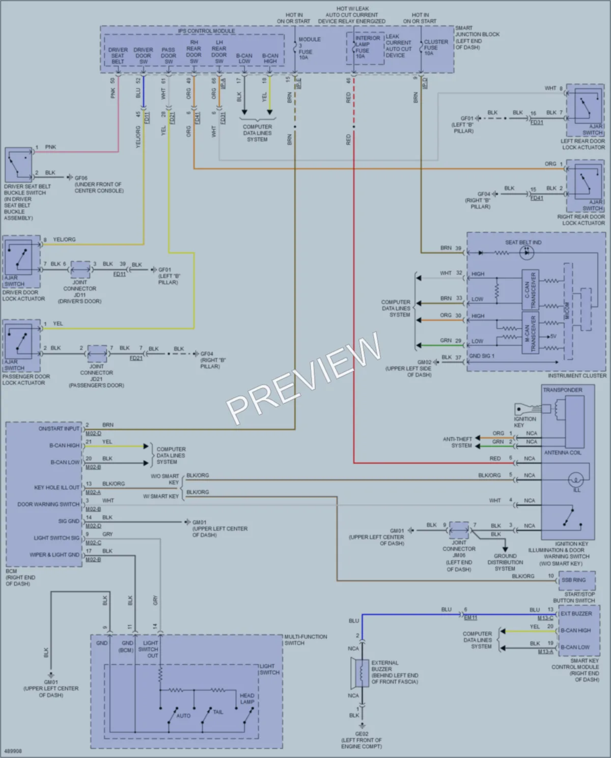 2016 Kia Optima Warning Systems wiring diagram preview