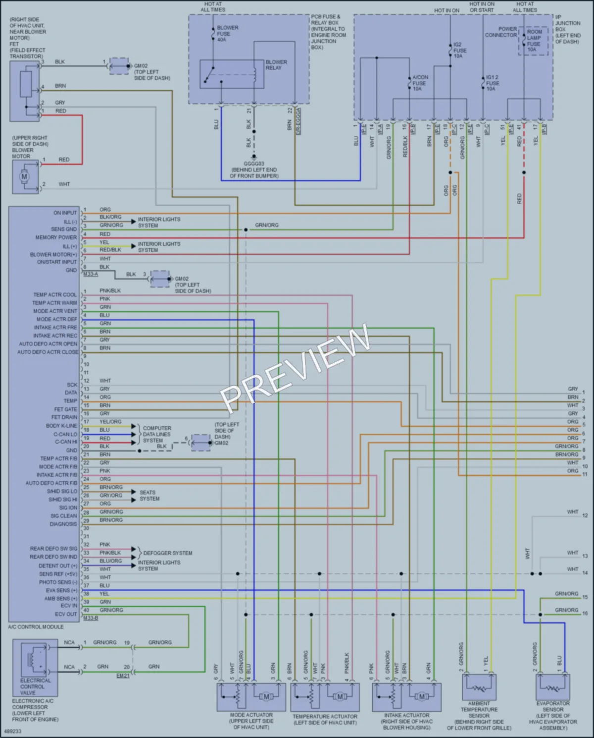 2016 Kia Rio Air Conditioning wiring diagram preview