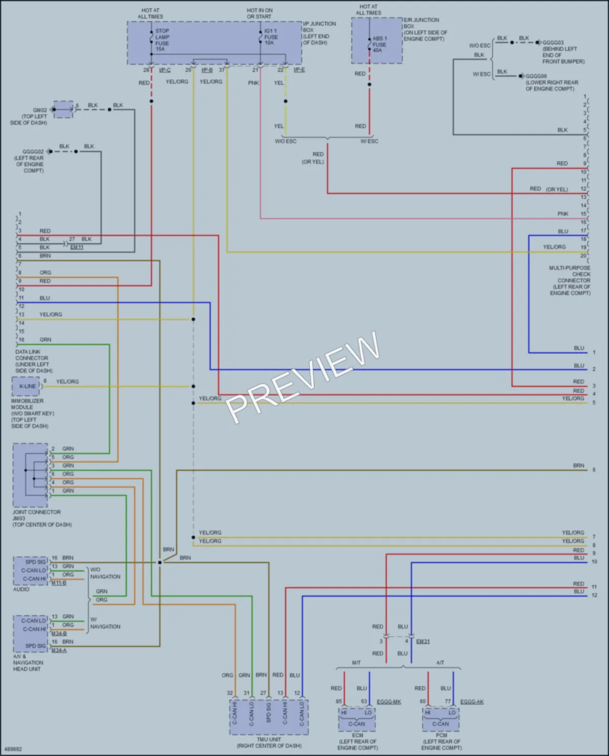 2016 Kia Rio Computer Data Lines wiring diagram preview