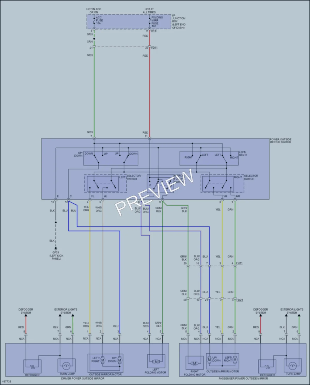 2016 Kia Rio Power Mirrors wiring diagram preview